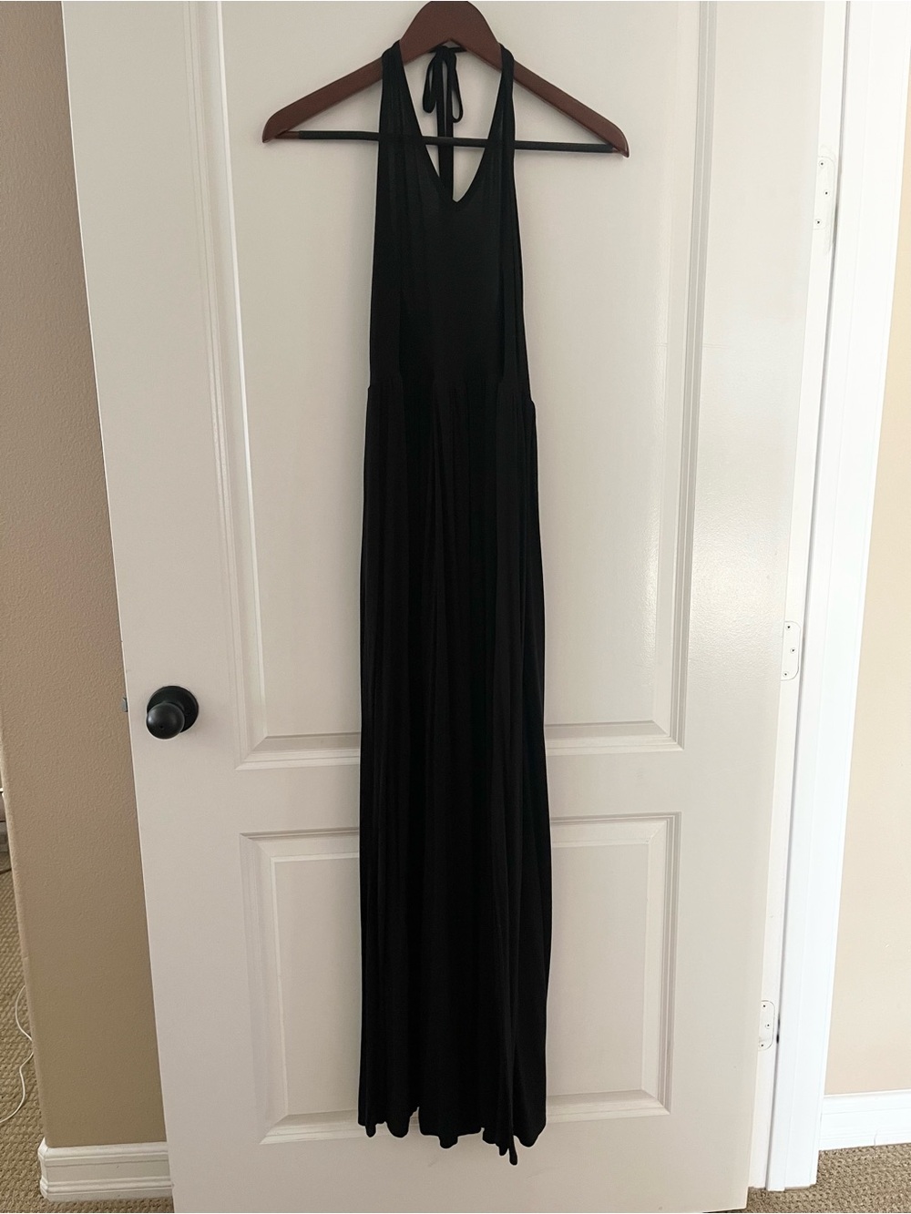 Classic Black Halter Maxi Dress
